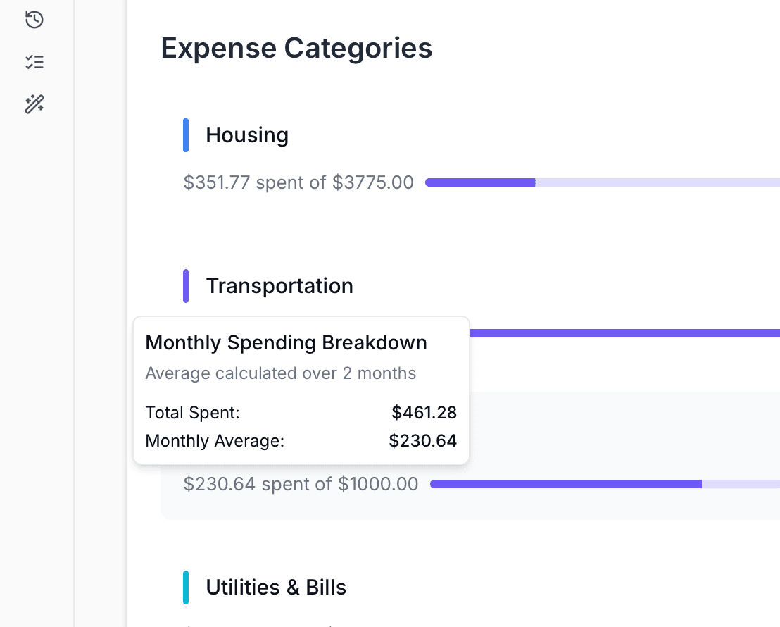 Monthly insights card screenshot
